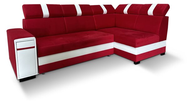 Narożnik rozkładany, kanapa narożna Riva 260x160 + 50 cm pufa
