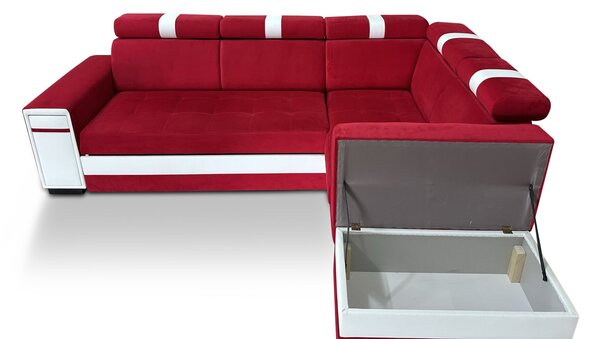 Narożnik rozkładany, kanapa narożna Riva 260x160 + 50 cm pufa