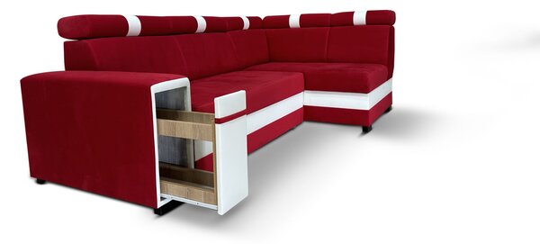 Narożnik rozkładany, kanapa narożna Riva 260x160 + 50 cm pufa