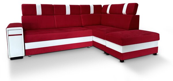 Narożnik rozkładany, kanapa narożna Riva 260x160 + 50 cm pufa