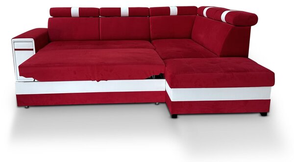 Narożnik rozkładany, kanapa narożna Riva 260x160 + 50 cm pufa