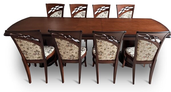 Stół z krzesłami, stół rozkładany Dalia 250/100+ 2x50 cm + 8 krzeseł KW73