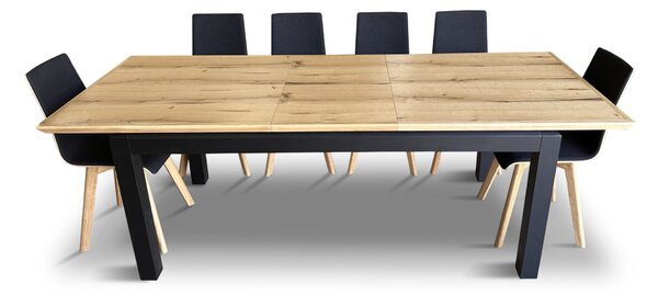 Stół z krzesłami, stół rozkładany Pablo 160/90 + 40 cm + 6 krzeseł Luka