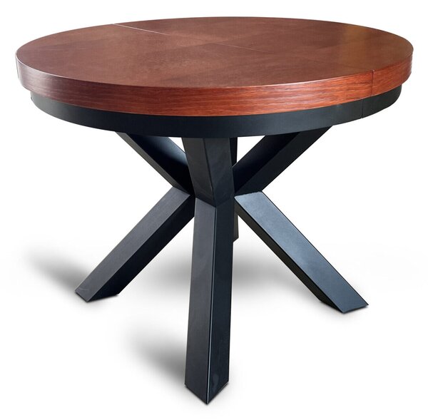 Stół okrągły rozkładany fi 120+ 2 x 40 cm LOFT z designerskimi nogami