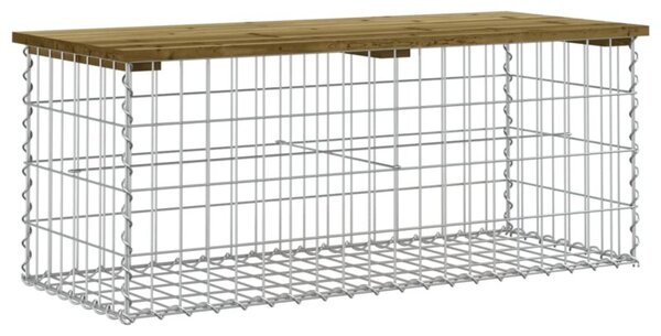 Ławka ogrodowa z gabionem, 103x44x42 cm, impregnowana sosna