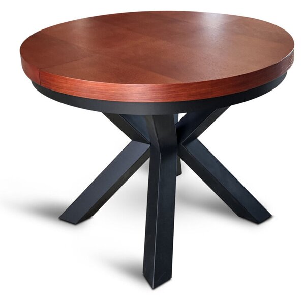 Stół okrągły rozkładany fi 120+ 2 x 40 cm LOFT z designerskimi nogami