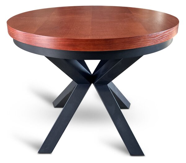Stół okrągły rozkładany fi 120+ 2 x 40 cm LOFT z designerskimi nogami