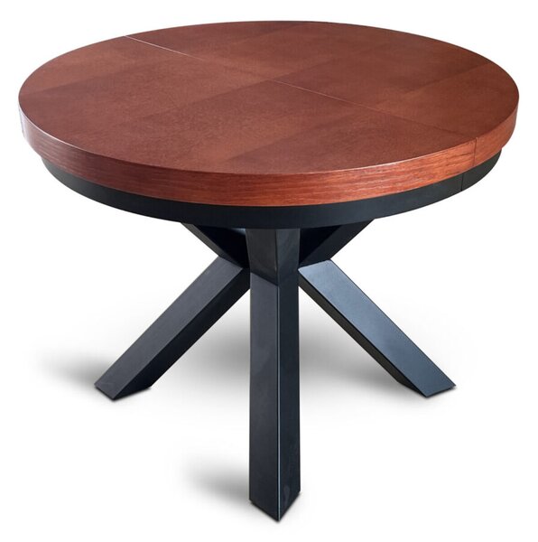 Stół okrągły rozkładany fi 120+ 2 x 40 cm LOFT z designerskimi nogami