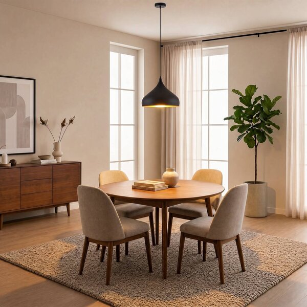 Lampa wisząca Ritana Lindby, możliwość ściemniania, czarny, salon / jadalnia, aluminium, nowoczesny