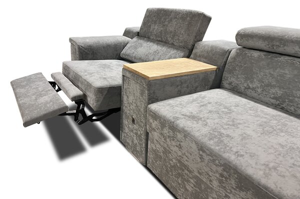 Narożnik Podkowa ?U? 300/350/200 cm Magnum I z funkcją Relax i barkiem