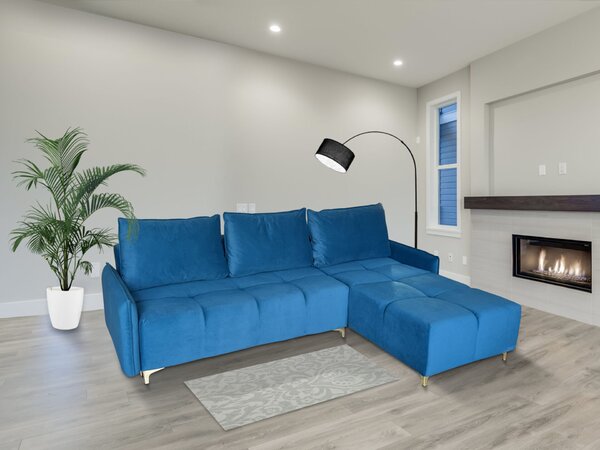 Narożnik rozkładany, kanapa narożna 250x180 cm Ibiza Mini w nowoczesnym stylu