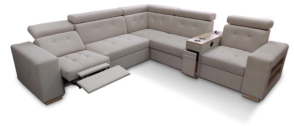 Narożnik z funkcją spania, kanapa narożna Tulum II 300x280 cm 2 x relax elektryczny