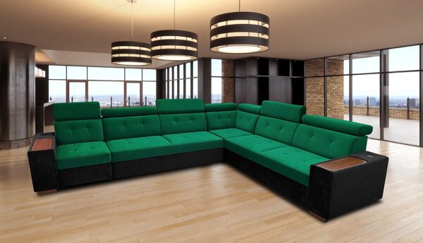 Narożnik rozkładany, kanapa narożna 280/330 cm Tulum IV 1x relax elektryczny