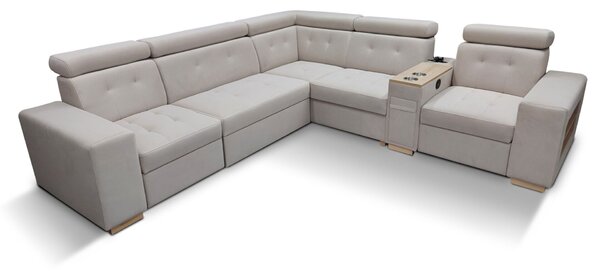 Narożnik z funkcją spania, kanapa narożna Tulum II 300x280 cm 2 x relax elektryczny
