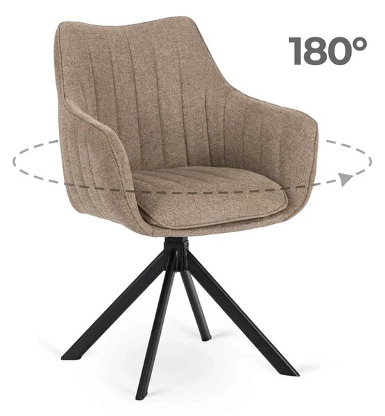 Zestaw Stół Rozkładany VERONA 160-240 cm Dąb/Czarny i 4 Krzesła MUMBAI Beżowe
