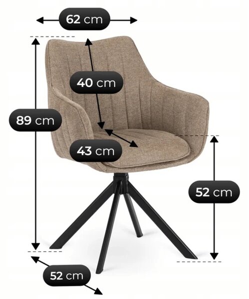 Zestaw Stół Rozkładany VERONA 160-240 cm Dąb/Czarny i 4 Krzesła MUMBAI Beżowe