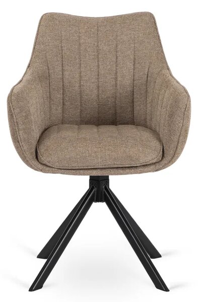Zestaw Stół Rozkładany VERONA 160-240 cm Dąb/Czarny i 4 Krzesła MUMBAI Beżowe
