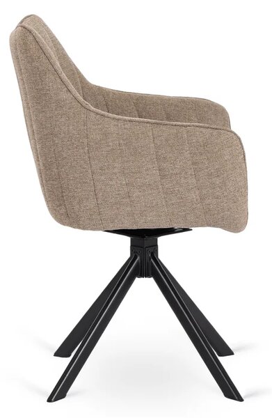 Zestaw Stół Rozkładany VERONA 160-240 cm Dąb/Czarny i 4 Krzesła MUMBAI Beżowe