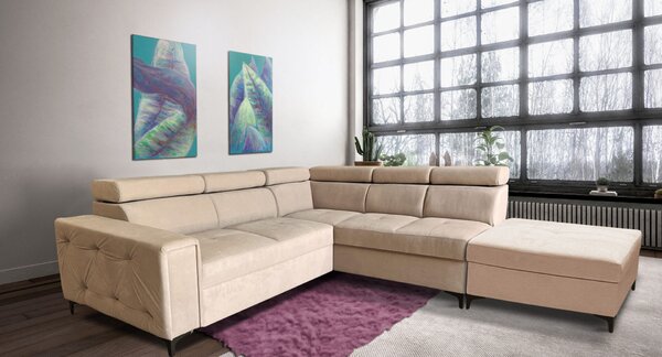 Narożnik do pokoju, kanapa narożna 270x200 cm Bella + podnóżek