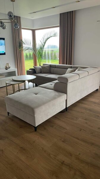 Narożnik do pokoju, kanapa narożna 270x200 cm Bella + podnóżek