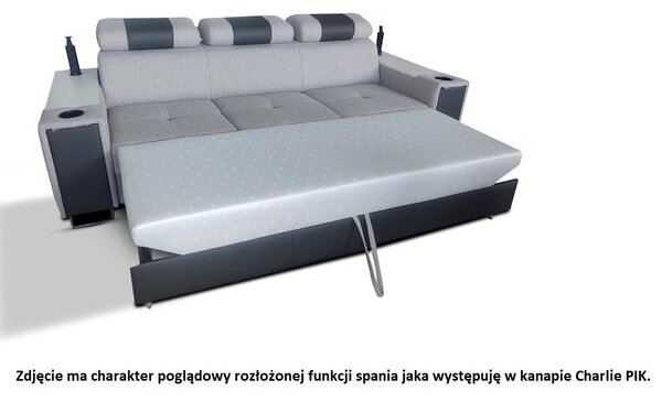Kanapa rozkładana, kanapa 3 osobowa Charlie I z barkiem i powerport