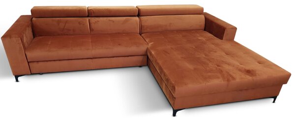 Narożnik rozkładany, kanapa narożna FOX Mini 250/180 cm regulowane zagłówki