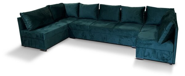 Narożnik Podkowa U, narożnik z funkcją spania 180/345/160 cm Matrix IV tkanina welurowa