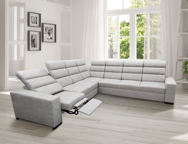 Narożnik rozkładany, kanapa narożna 320/310 cm Peru z Relaxem elektryczny