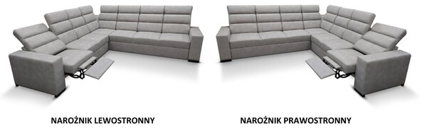 Narożnik rozkładany, kanapa narożna 320/310 cm Peru z Relaxem elektryczny