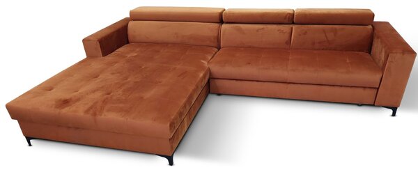 Narożnik rozkładany, kanapa narożna FOX Mini 250/180 cm regulowane zagłówki