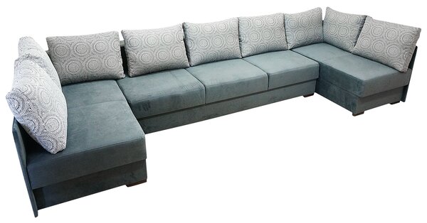 Narożnik Podkowa U, narożnik z funkcją spania 180/345/160 cm Matrix IV tkanina welurowa