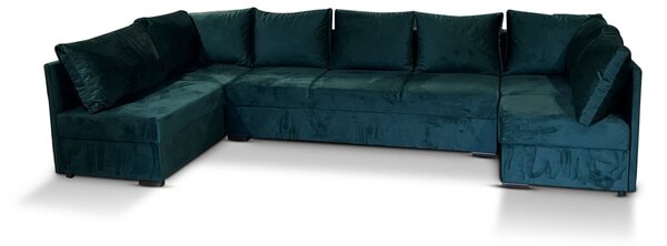 Narożnik Podkowa U, narożnik z funkcją spania 180/345/160 cm Matrix IV tkanina welurowa