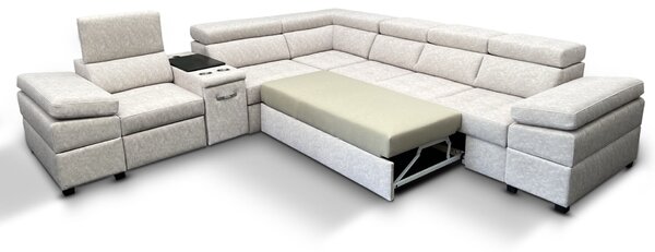 Narożnik do spania, narożnik do salonu Infinity VII 330/300 cm z funkcją relax, barkiem