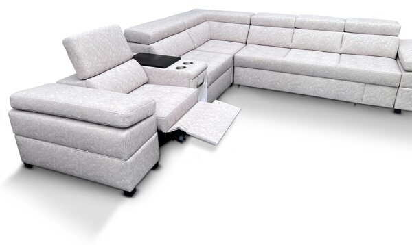 Narożnik do spania, narożnik do salonu Infinity VII 330/300 cm z funkcją relax, barkiem