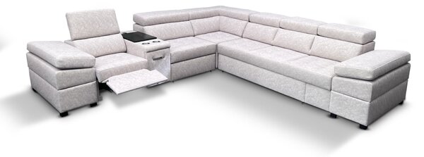 Narożnik do spania, narożnik do salonu Infinity VII 330/300 cm z funkcją relax, barkiem
