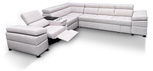 Narożnik do spania, narożnik do salonu Infinity VII 330/300 cm z funkcją relax, barkiem
