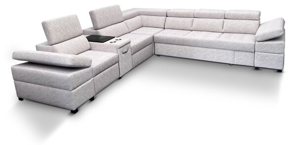 Narożnik do spania, narożnik do salonu Infinity VII 330/300 cm z funkcją relax, barkiem