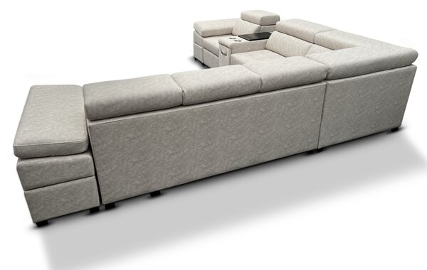 Narożnik do spania, narożnik do salonu Infinity VII 330/300 cm z funkcją relax, barkiem