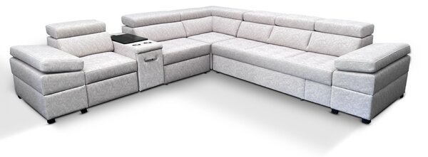 Narożnik do spania, narożnik do salonu Infinity VII 330/300 cm z funkcją relax, barkiem