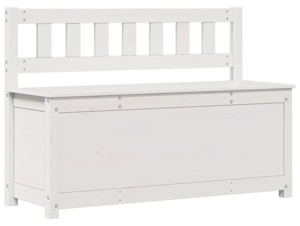 Ławka, biała, 110x41x76,5 cm, lite drewno sosnowe