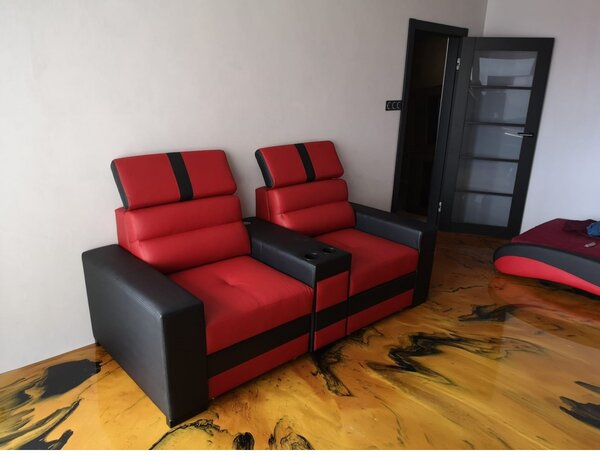 Kanapa z funkcjami relax, kanapa z barkiem Haga 2 x uchwyt na kubek