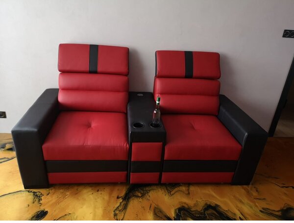 Kanapa z funkcjami relax, kanapa z barkiem Haga 2 x uchwyt na kubek