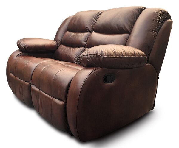 Sofa 2 osobowa, kanapa skórzana Borys 2 x relax manualny 100% Skóra naturalna