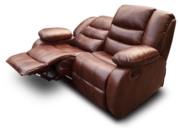 Sofa 2 osobowa, kanapa skórzana Borys 2 x relax manualny 100% Skóra naturalna