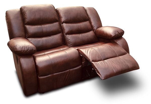 Sofa 2 osobowa, kanapa skórzana Borys 2 x relax manualny 100% Skóra naturalna