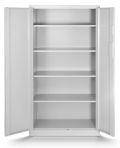 Szafa biurowa metalowa na akta z zamkiem szyfrowym szara, 900x1850x400 mm: DANIEL