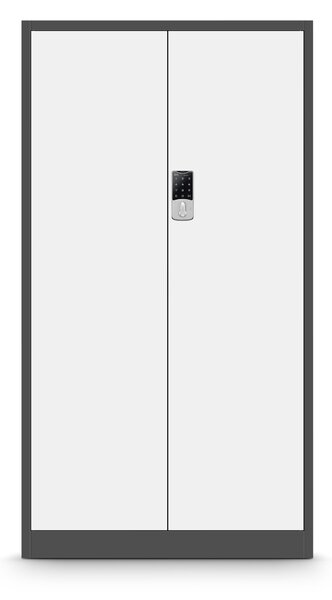 Szafa metalowa na akta z zamkiem szyfrowym antracytowo-biała, 900x1850x400 mm: DANIEL