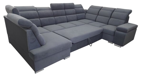 Narożnik Podkowa U, narożnik z zagłówkami, narożnik z funkcją spania 240/400/200 cm Ohio