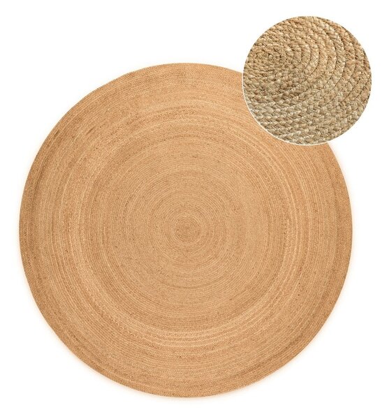 Okrągły dywan z juty dwustronny w naturalnym kolorze ø 140 cm Braided – Hanse Home