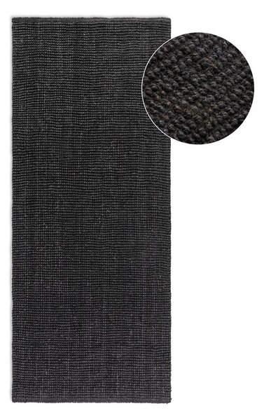 Czarny chodnik z juty 80x200 cm Bouclé – Hanse Home
